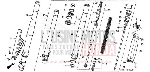 FOURCHETTE AVANT CR85RB6 de 2006